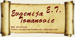 Evgenija Tomanović vizit kartica